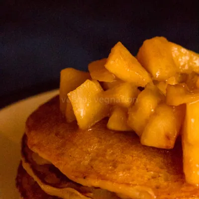 eggless banana apple cider pancake