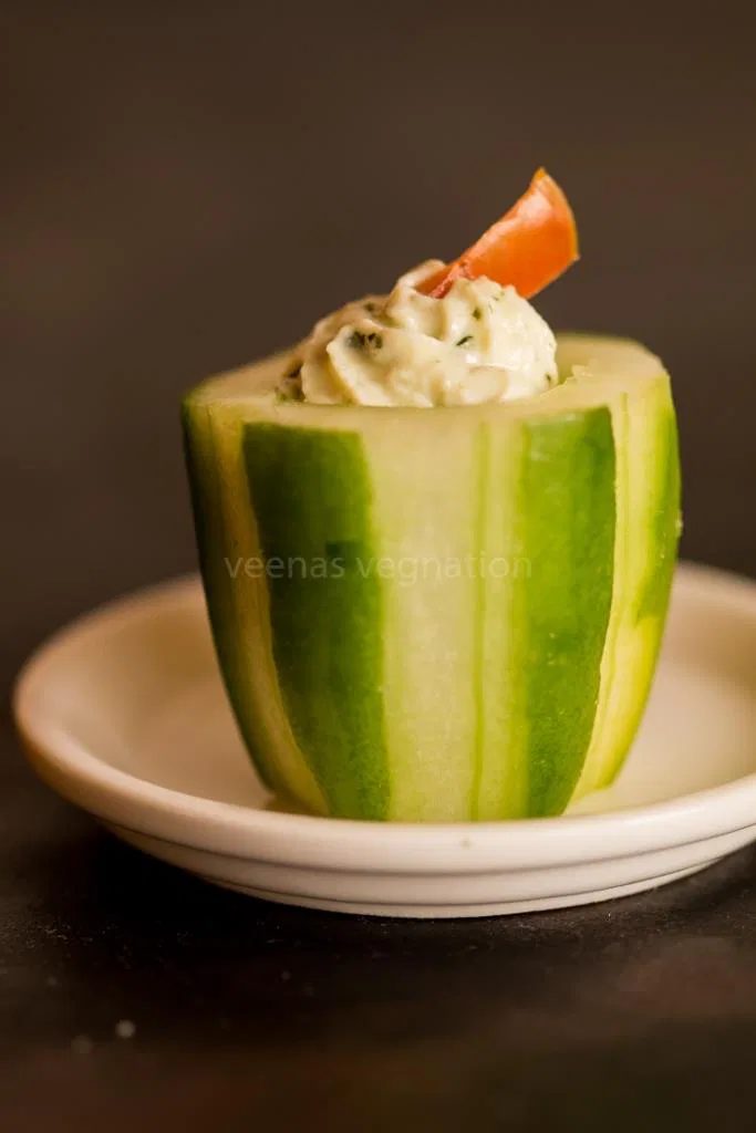 Cucumber Paneer Bites- a delicious appetizer - Veenas Vegnation