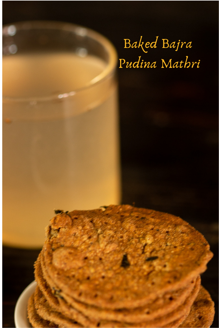 Baked Bajra Pudina Mathri - Veenas Vegnation