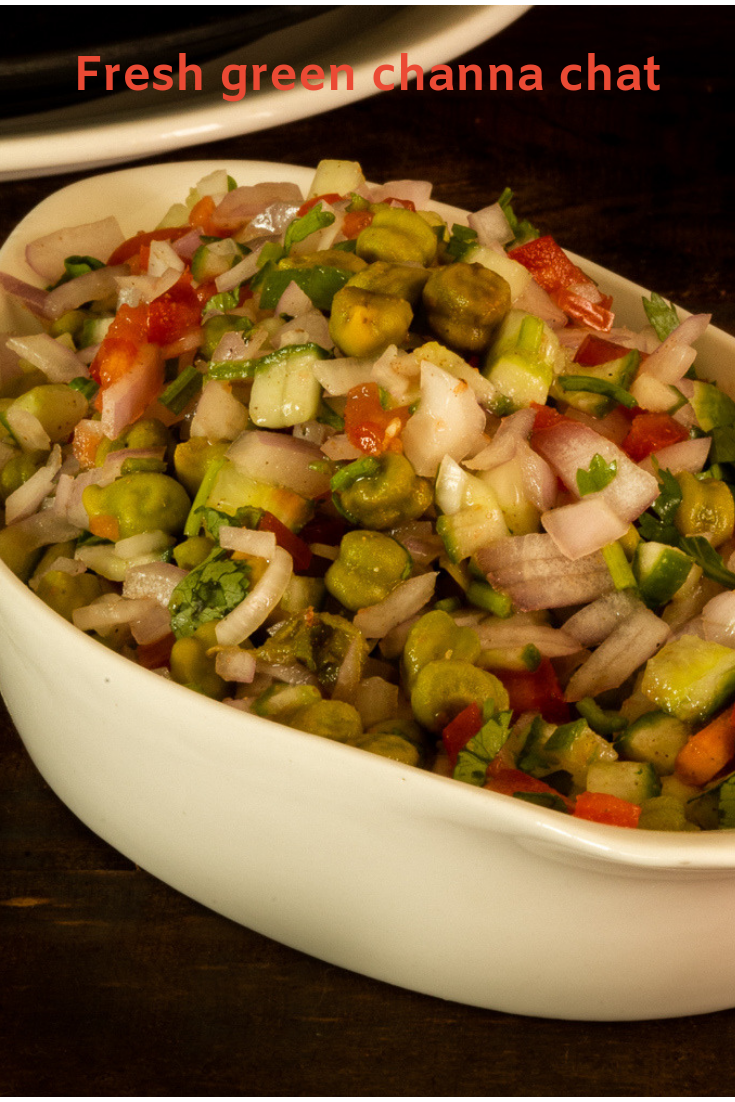 Fresh green channa chat / Hara channa chaat - Veenas Vegnation