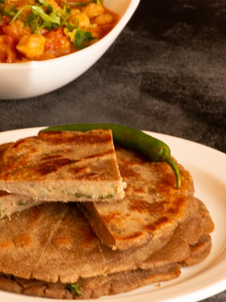 Healthy potato stuffed bajra paratha - Veenas Vegnation