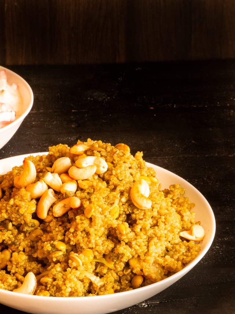Avarekaalu quinoa pulao in wonderchef nutripot - Veenas Vegnation